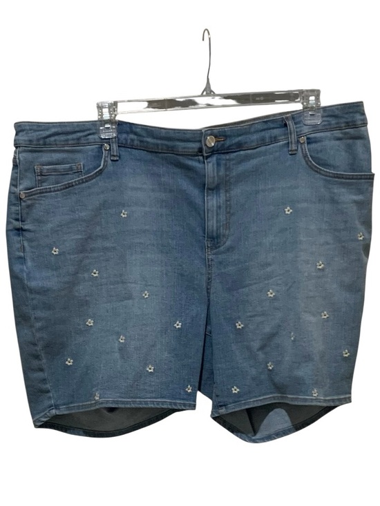 Code Bleu Pants - Code Bleu Luxe Lift Daisy Front Embroidered Denim Classic Bermuda Shorts SZ 22W
